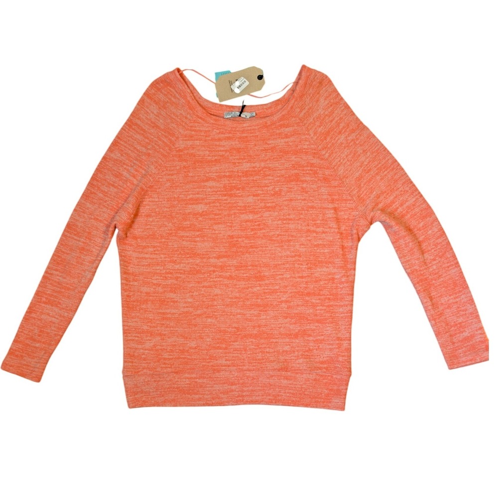 PrAna Geovine Top Orange Space Dye Heathered Long Sleeve Pullover Size M NWT